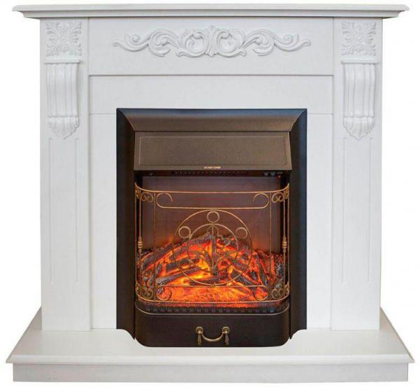 Каминокомплект Dominica (белый матовый) с очагом Majestic Lux BL S от Real Flame